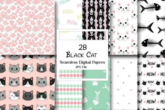 Black Cat Digital Papers: A Versatile Creative Resource