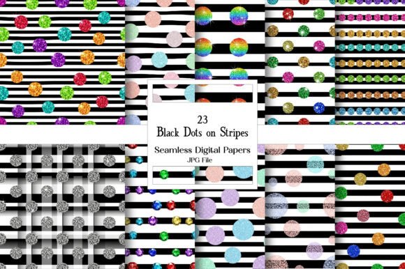 Black Dots on Stripes: A Modern Creative Pattern