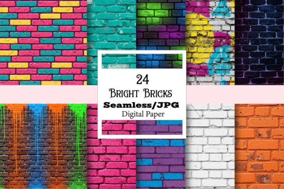 Bright Bricks Seamless Paper: The Digital Creative Asset