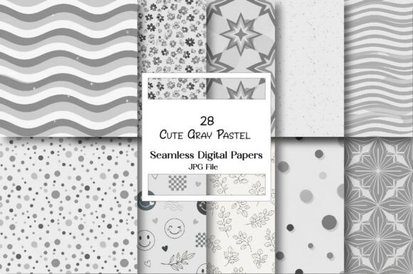 Cute Gray Pastel Pattern Set: Your Creative Digital Toolkit
