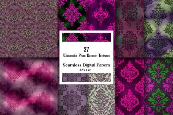 Discover the Creative Power of Watercolor Plum Damask Textures