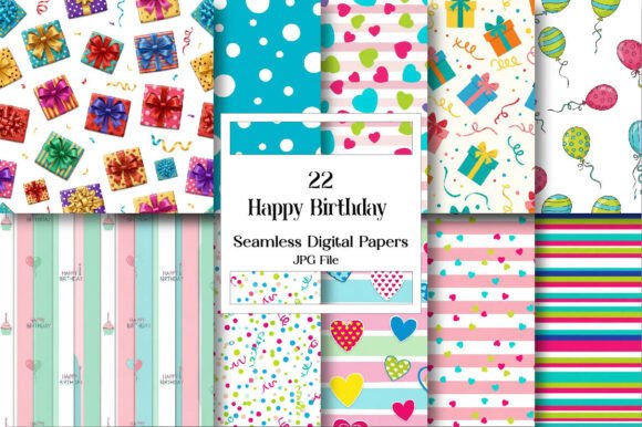 Happy Birthday Digital Paper Set: A Creative Toolkit
