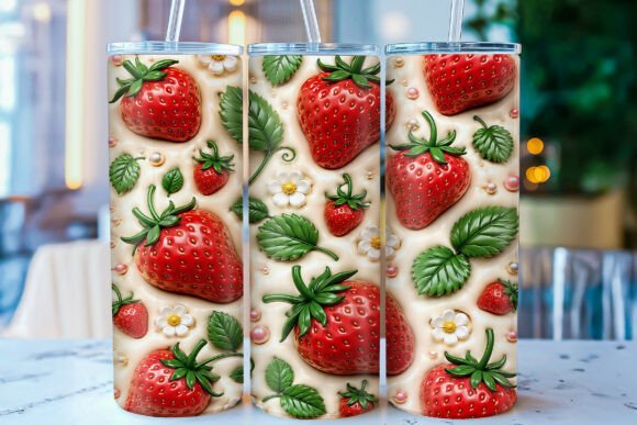 Inflated Strawberry 20 Oz Tumbler Wrap: A Sublimation Design Process Tool