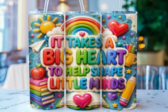 Inflated Teacher Quote Tumbler Wrap: A Colorful Gift for Inspiring Educators