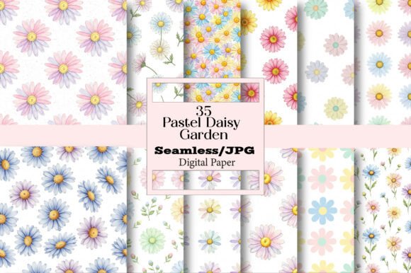 Pastel Daisy Garden Digital Paper: A Design Resource Evaluation