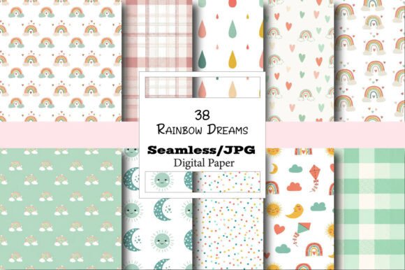 Rainbow Dreams Seamless Pattern: A Universal Creative Asset