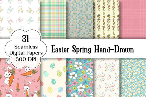 The Easter Spring Hand-Drawn Pattern Set: A Versatile Digital Craft Resource