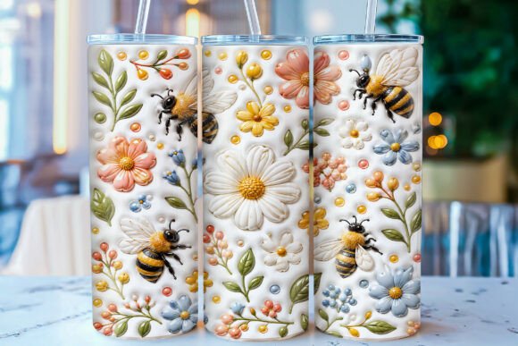 The Inflated Bee Floral Tumbler Wrap: A Fusion of Art, Nature, and Craft
