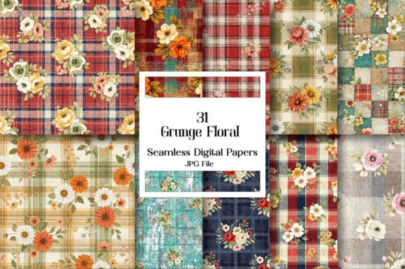 The Ultimate Creative Tool: Grunge Floral Plaid Patterns for Your Projects