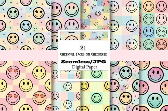 The Universal Charm of Cheerful Faces on a Checkered Pattern