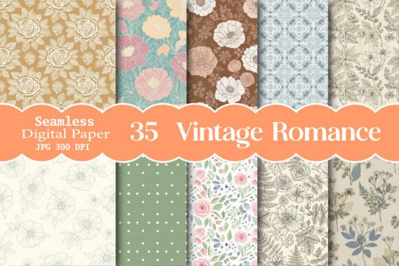 Unleash Your Creativity with the Vintage Romance Seamless Pattern Set