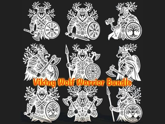 Viking Wolf Warrior SVG Bundle