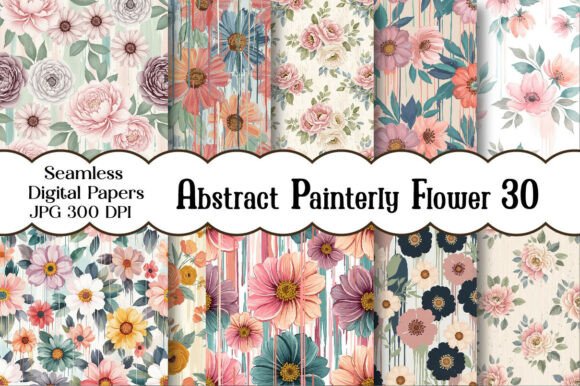 Your Creative Universe with Abstract Painterly Flower Textured Designs