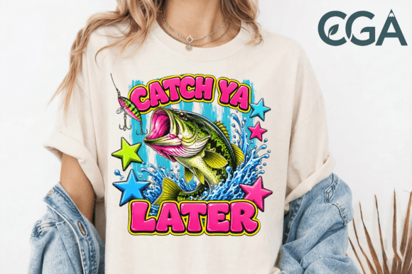Your Guide to the Retro Catch Ya Later Bass Fishing PNG